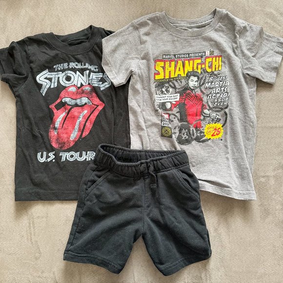 Toddler Summer Outfit Bundle: Disneyy, Rolling Stones, Cat & Jack 4T - Picture 1 of 2